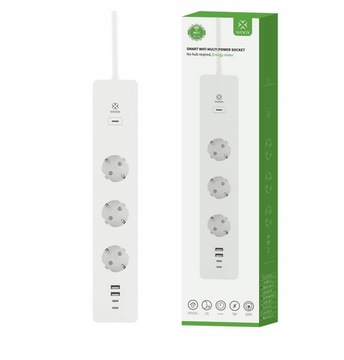 Listwa zasilająca WIFI SMART Przedłużacz 4 USB 3Gniazda Pomiar Energii WOOX