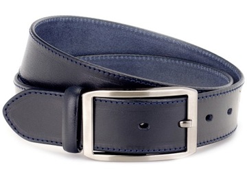 Damski Pasek Skórzany 4cm SKÓRA Granat KLASYK D