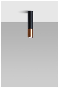 Потолочный светильник LOOPEZ 1xGU10 Tuba черная медь Sollux SL.0945