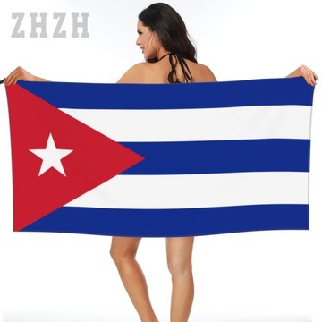 Подробнее Дизайнерское банное полотенце с эмблемой флага Кубы Быстросохнущее