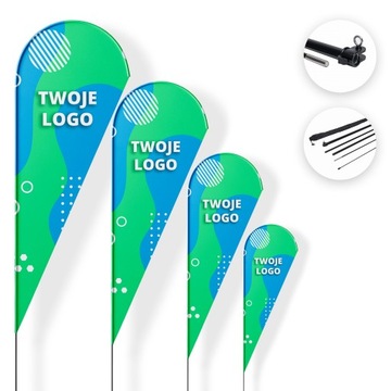 FLAGA REKLAMOWA WINDER DROP 2,3m + MASZT 3,4m + PROJEKT