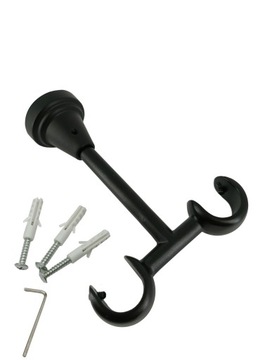 WSPORNIK SUFITOWY metalowy do karnisza fi 19+19mm CZARNY MAT