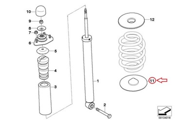 BMW 3 E46 REAR RUBBER LOWER SPRING PAD 33531094518 ORIGINÁLNÍ
