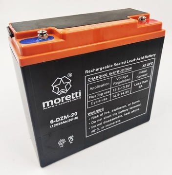 Akumulator Moretti żel 6-DZM-20 12V 20Ah skuter el