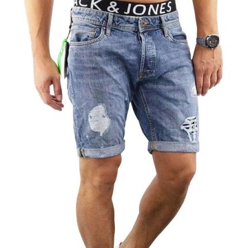 Okazja Jack & Jones Męskie spodenki jeansowe