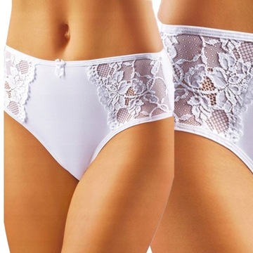 EMILI Asti Koronkowe Figi Bawełna biały XL