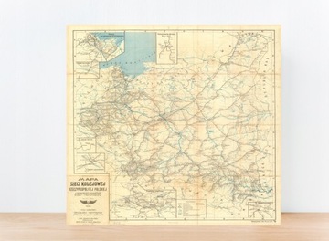 Stara MAPA Polski 1938 siec kolejowa