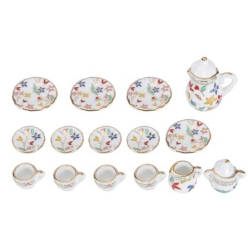 Porcelana Miniaturowy zestaw filiżanek do herbat