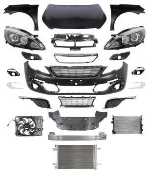 PEUGEOT 308 13-17 PRZÓD ZDERZAK MASKA BŁOTNIK PAS
