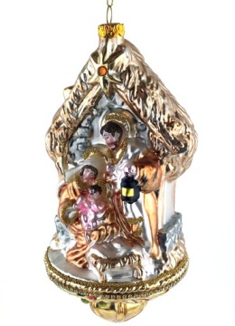 СВЯТОЕ СЕМЕЙСТВО Рождественский вертеп 17,5 см СТЕКЛЯННАЯ БЕЗУШКА В ФОРМЕ ПРЕМИУМ GOODWIL