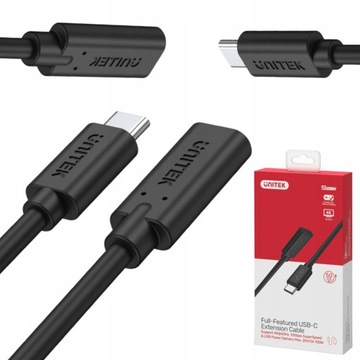 UNITEK Kabel Przedłużacz USB-C 3.1 męski żeński 1m