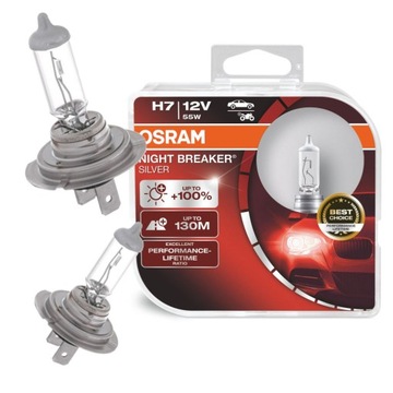 Żarówki H7 Osram Night Breaker +100% więcej światła PX26d 12V 35W KOMPLET