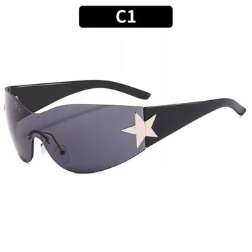 Oversized Eyewear Rimless One Piece Goggle Y2K Sun