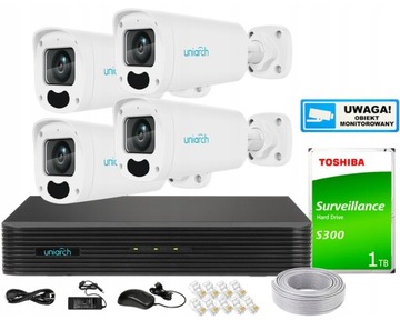 Zestaw Monitoringu IP UNIARCH 4Mpx 4 Kamery IPC-B314-APKZ