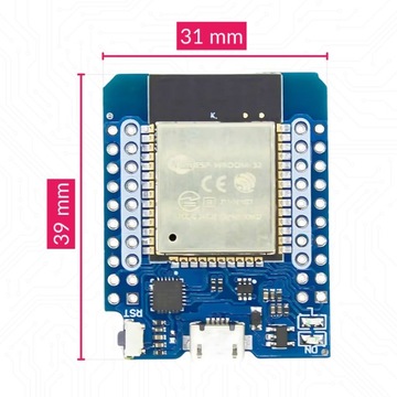 Модуль Wemos D1 Mini с ESP32 Arduino WiFi BLE 4.2 Bluetooth + goldpin