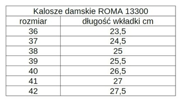 Lekkie POLSKIE KALOSZE DAMSKIE gumowce ROMA r. 41