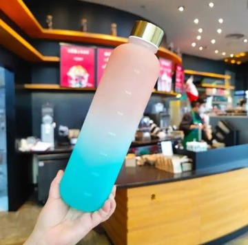 БУТЫЛКА ДЛЯ ВОДЫ СПОРТИВНАЯ БУТЫЛКА С МЕРКОЙ ДЛЯ ФИТНЕС-ЗАЛОВ 1Л