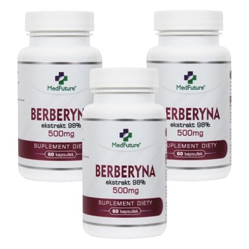 BERBERYNA (berberys) 98% ekstrakt 500 mg CZYSTA 180 kapsułek ZESTAW
