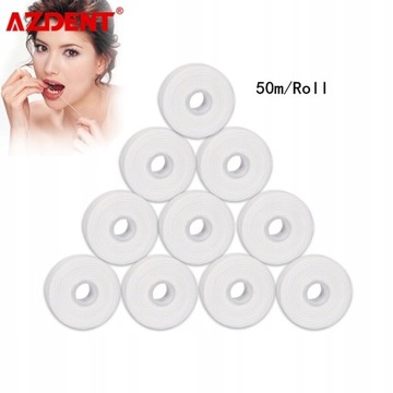 AZDENT 10 Rolls Dental Flosser Built-in Spool Wax