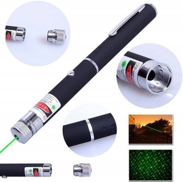 ЗЕЛЕНАЯ ЛАЗЕРНАЯ УКАЗКА ШАРИКОВАЯ РУЧКА + 5 ДИСКОТЕЧНЫХ ГОЛОВОК