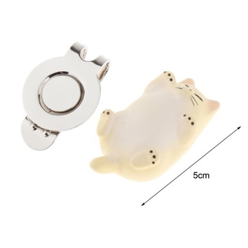 Marker do piłek golfowych Kitten Metalowa pomoc treningowa do gry w golfa Zabawny klips do kapelusza golfowego, biały