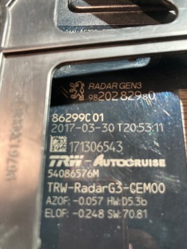 РАДАРНЫЙ ДАТЧИК ДИСТРОНИКА ACC PEUGEOT 3008 II 5008