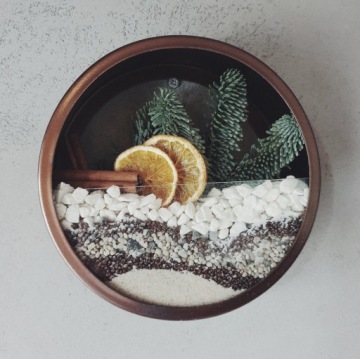 Металлический настенный цветочный горшок круг M BLACK