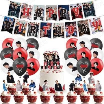 Stray Kids Kpop Urodziny balony banner topper dekoracje