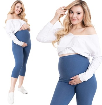 LEGGINSY CIĄŻOWE RYBACZKI Z PANELEM SPODNIE M