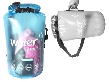 WOREK WODOODPORNY WODOSZCZELNY TORBA 20L PRZEZROCZ