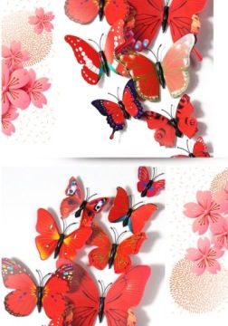 Наклейки на стену бабочки с магнитом