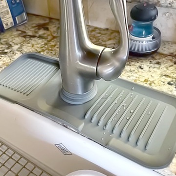 SILIKONOWA MATA NA ZLEW OCIEKACZ POD KRAN SZARA MATA OCHRONNA DO KUCHNI