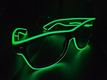 СВЕТОДИОДНЫЕ ОЧКИ, НА БАТАРЕЯХ, ПРОЗРАЧНЫЕ ЛИНЗЫ, СМЕШАНИЕ ЦВЕТОВ E1851EMAJ