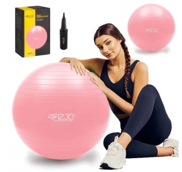 Piłka gimnastyczna rehabilitacyjna z pompką ABS 55 różowa 4Fizjo 140-150cm