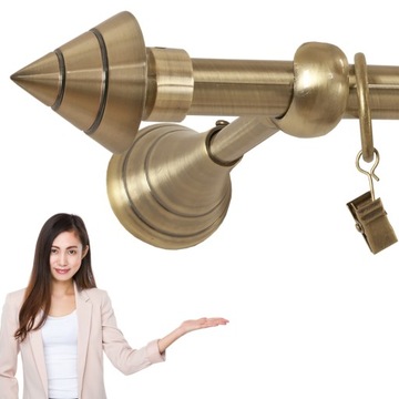 ОДИНАРНЫЙ КАРДИН. 200 см 2,0 м OPTIMA fi 19 ЗОЛОТОЙ АНТИЧНЫЙ РЕГУЛИРУЕМЫЙ КРОНШТЕЙН