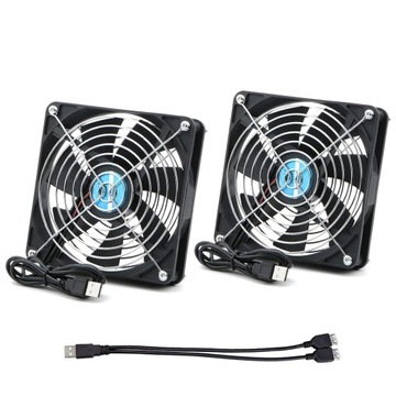 WENTYLATOR PC USB 5V CHŁODZĄCY DO OBUDÓW KOMPUTER ROUTERA CICHY 2 SZT.