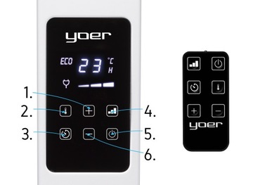 Электрический нагреватель Энергосберегающий Yoer Программатор времени Температура