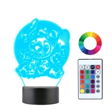 Lampka Nocna 3D LED LILO I STICH Imię Prezent