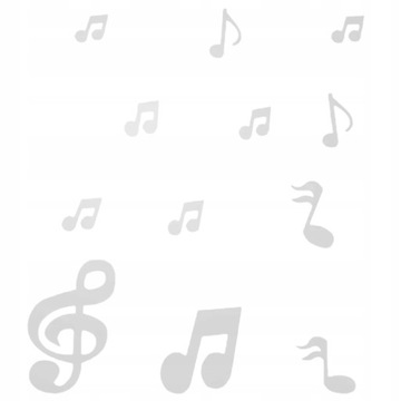 12 стикеров на стену с музыкальными нотами