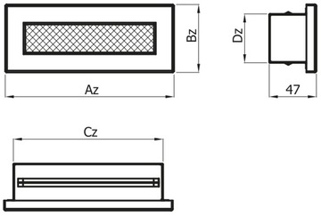 Решетка вентиляционная для канала КРКП 150х50, черная