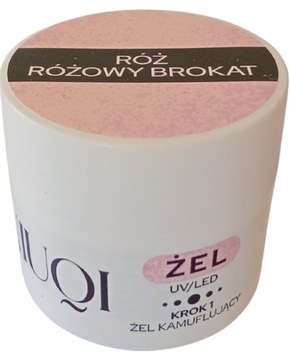 NIUQI ŻEL Kamuflujący RÓŻ RÓŻOWY BROKAT UV/LED 12