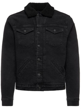 Tommy Hilfiger kurtka jeans czarna sherpa XL