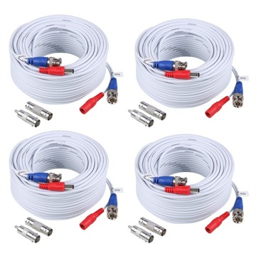 Kabel 30 m Video DC Power przyłącze BNC Video 4 szt. do kamery CCTV DVR