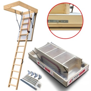 Schody Strychowe Wyłaz NORDIC 87mm 120x70 0,44W uszczelka + zestaw montaż