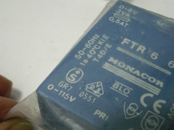 Трансформатор Monacor FTR 6 6 115В 0-6В 3ВА