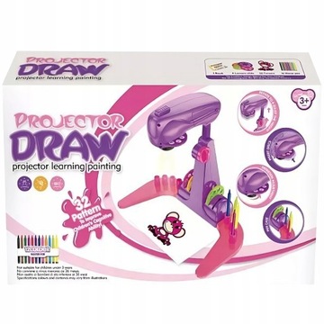 ПРОЕКТОР ДЛЯ ОБУЧЕНИЯ РИСОВАНИЮ, СЛАЙКИ, С ПОДСВЕТКОЙ, ТРИПС-ФЕЛТ, 32 УЗОРА