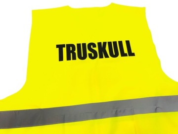 KAMIZELKA ODBLASKOWA REKLAMOWA Z NADRUKIEM PRZÓD/TYŁ 120g/m2 TEKST LOGO L