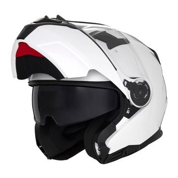 Kask szczękowy motocyklowy Z BLENDĄ NOX N966 BIAŁY L