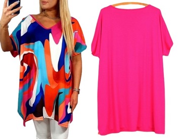 СВОБОДНАЯ ЖЕНСКАЯ ТУНИКА БЛУЗКА ПЛЮС РАЗМЕР V вырез горловины XL/XXL разные модели микс 700