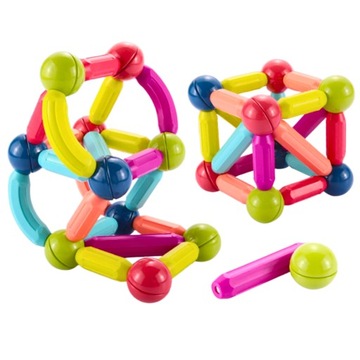 ОБРАЗОВАТЕЛЬНЫЕ МАГНИТНЫЕ КОНСТРУКТОРЫ МАГНИТНЫЕ ПАЛОЧКИ 64 шт. СТЕМ своими руками